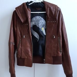 Danier Leather Bomber Jacket (Brown)